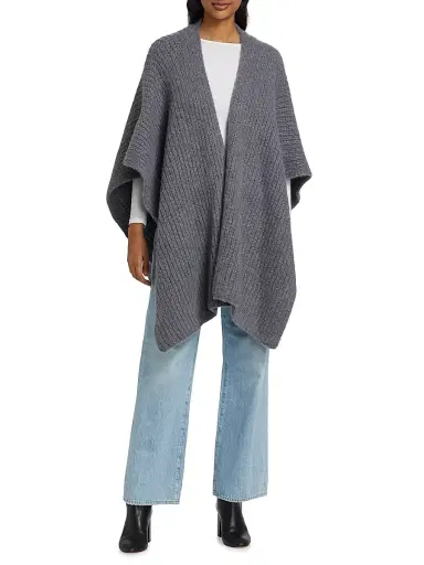 Sofia Cashmere Women's Cashmere-Silk Chunky Knit Cape | Thumbnail 3 Sofia Cashmere Women's Cashmere-Silk Chunky Knit Cape | Thumbnail 3