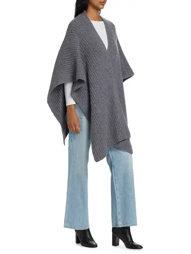 Sofia Cashmere Women's Cashmere-Silk Chunky Knit Cape | Thumbnail 4 Sofia Cashmere Women's Cashmere-Silk Chunky Knit Cape | Thumbnail 4