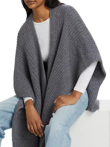 Sofia Cashmere Women's Cashmere-Silk Chunky Knit Cape | Thumbnail 6 Sofia Cashmere Women's Cashmere-Silk Chunky Knit Cape | Thumbnail 6