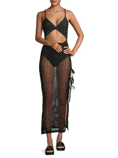 Beach Riot Women's Deborah Netted Cotton Maxi Skirt - Black | Thumbnail 2 Beach Riot Women's Deborah Netted Cotton Maxi Skirt - Black | Thumbnail 2