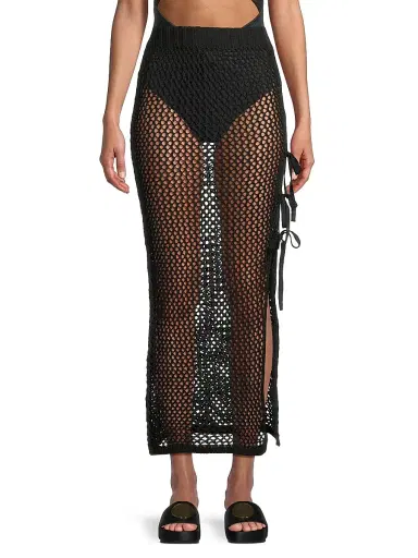 Beach Riot Women's Deborah Netted Cotton Maxi Skirt - Black | Thumbnail 3 Beach Riot Women's Deborah Netted Cotton Maxi Skirt - Black | Thumbnail 3