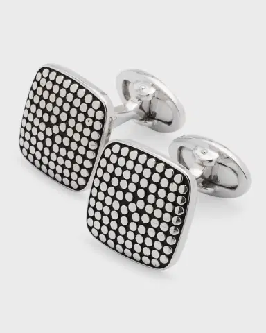 Jan Leslie Men's Sterling Silver Dotted Square Cufflinks | Thumbnail 2 Jan Leslie Men's Sterling Silver Dotted Square Cufflinks | Thumbnail 2