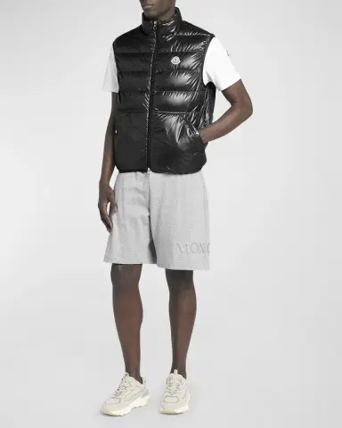 Moncler Men 's Aube Down Nylon Zip Vest | Thumbnail 2 Moncler Men 's Aube Down Nylon Zip Vest | Thumbnail 2