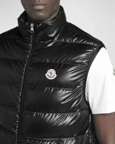 Moncler Men 's Aube Down Nylon Zip Vest | Thumbnail 5 Moncler Men 's Aube Down Nylon Zip Vest | Thumbnail 5