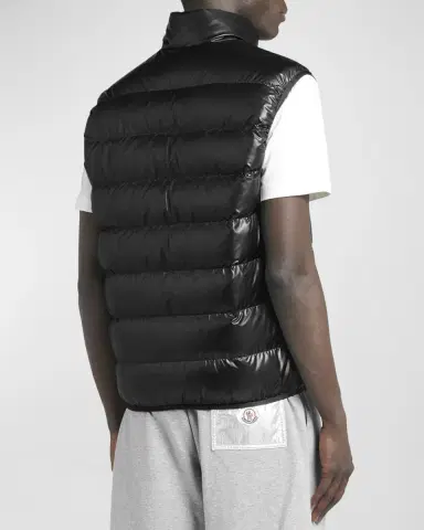 Moncler Men 's Aube Down Nylon Zip Vest | Thumbnail 6 Moncler Men 's Aube Down Nylon Zip Vest | Thumbnail 6