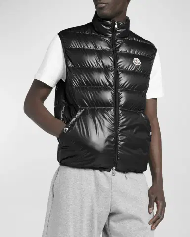Moncler Men 's Aube Down Nylon Zip Vest | Thumbnail 7 Moncler Men 's Aube Down Nylon Zip Vest | Thumbnail 7