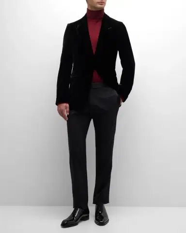 Tom Ford Men's Wool-Silk Velvet Cocktail Jacket | Thumbnail 2 Tom Ford Men's Wool-Silk Velvet Cocktail Jacket | Thumbnail 2