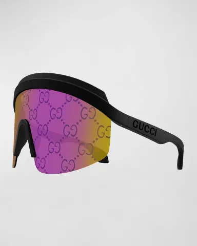 Gucci Multi-Color GG Lattice Acetate Shield Sunglasses | Thumbnail 2 Gucci Multi-Color GG Lattice Acetate Shield Sunglasses | Thumbnail 2