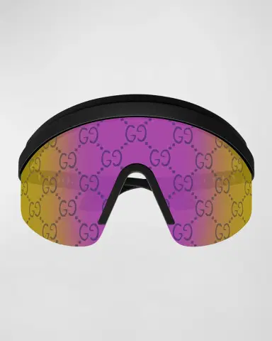 Gucci Multi-Color GG Lattice Acetate Shield Sunglasses | Thumbnail 3 Gucci Multi-Color GG Lattice Acetate Shield Sunglasses | Thumbnail 3
