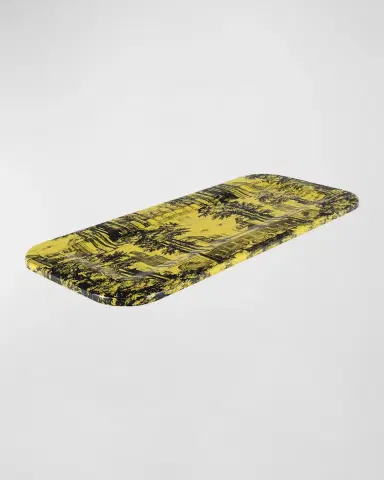 Fornasetti Tray 25X60cm - Giardino Settecentesco Black Yellow | Thumbnail 2 Fornasetti Tray 25X60cm - Giardino Settecentesco Black Yellow | Thumbnail 2