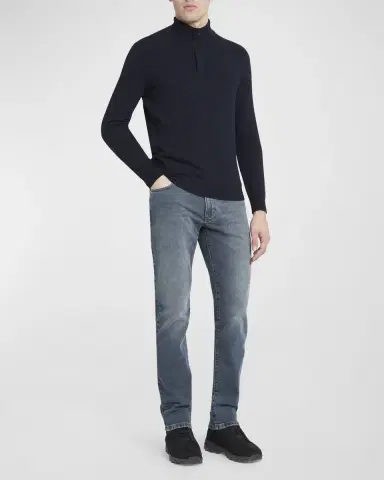 ZEGNA Men's Oasi Cashmere Zip Mock Neck Sweater | Thumbnail 2 ZEGNA Men's Oasi Cashmere Zip Mock Neck Sweater | Thumbnail 2