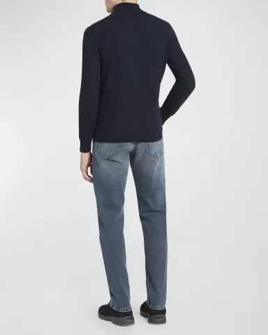ZEGNA Men's Oasi Cashmere Zip Mock Neck Sweater | Thumbnail 3 ZEGNA Men's Oasi Cashmere Zip Mock Neck Sweater | Thumbnail 3
