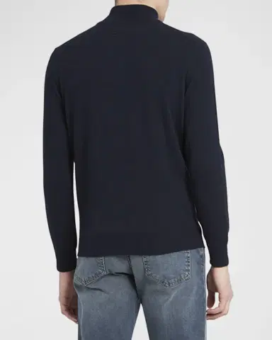 ZEGNA Men's Oasi Cashmere Zip Mock Neck Sweater | Thumbnail 6 ZEGNA Men's Oasi Cashmere Zip Mock Neck Sweater | Thumbnail 6