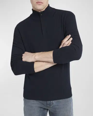 ZEGNA Men's Oasi Cashmere Zip Mock Neck Sweater | Thumbnail 7 ZEGNA Men's Oasi Cashmere Zip Mock Neck Sweater | Thumbnail 7