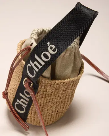 Chloé Woody Small Mifuko Basket Bag with Logo Webbing | Thumbnail 4 Chloé Woody Small Mifuko Basket Bag with Logo Webbing | Thumbnail 4