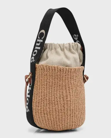 Chloé Woody Small Mifuko Basket Bag with Logo Webbing | Thumbnail 6 Chloé Woody Small Mifuko Basket Bag with Logo Webbing | Thumbnail 6