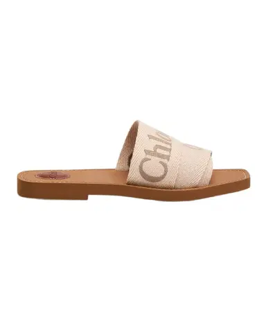 Chloé x High Summer Woody Embroidered Logo Flat Sandals | Thumbnail 1 Chloé x High Summer Woody Embroidered Logo Flat Sandals | Thumbnail 1
