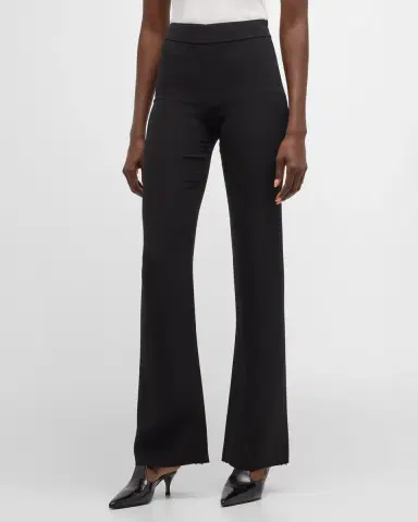 Giorgio Armani Black Cady Straight-Leg Pants | Thumbnail 4 Giorgio Armani Black Cady Straight-Leg Pants | Thumbnail 4