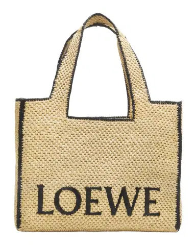 Loewe x Paula's Ibiza Font Large Tote Bag in Raffia | Thumbnail 1 Loewe x Paula's Ibiza Font Large Tote Bag in Raffia | Thumbnail 1