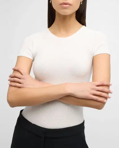 Giorgio Armani Scoop-Neck Short-Sleeve Ribbed Tee | Thumbnail 7 Giorgio Armani Scoop-Neck Short-Sleeve Ribbed Tee | Thumbnail 7