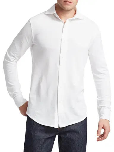 Ralph Lauren Purple Label Men's Down Collar Shirt - White | Thumbnail 3 Ralph Lauren Purple Label Men's Down Collar Shirt - White | Thumbnail 3