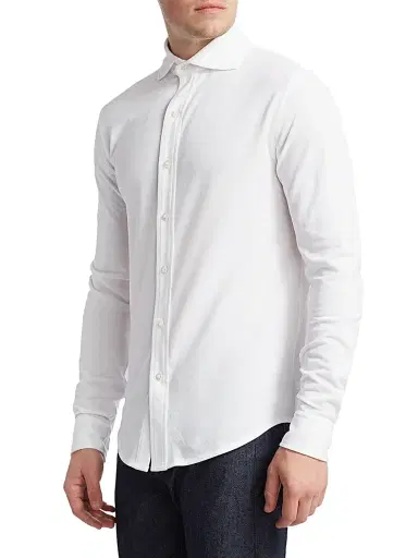 Ralph Lauren Purple Label Men's Down Collar Shirt - White | Thumbnail 4 Ralph Lauren Purple Label Men's Down Collar Shirt - White | Thumbnail 4