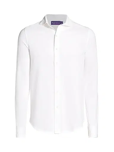 Ralph Lauren Purple Label Men's Down Collar Shirt - White | Thumbnail 1 Ralph Lauren Purple Label Men's Down Collar Shirt - White | Thumbnail 1