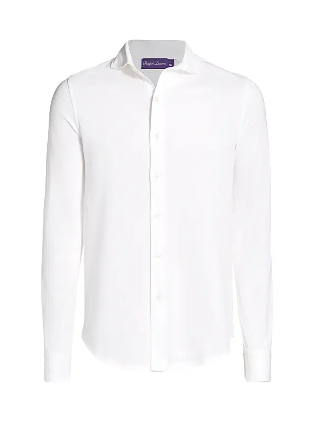 Men's Down Collar Shirt - White Men's Down Collar Shirt - White