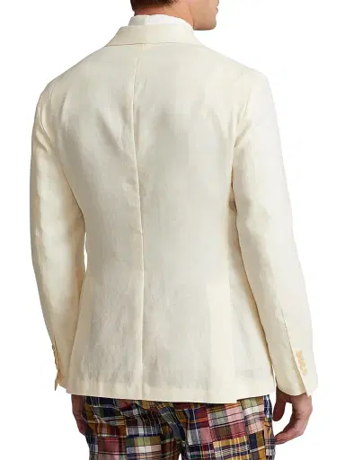 Polo Ralph Lauren Men's Linen Single-Breasted Sportscoat - Cream | Thumbnail 4 Polo Ralph Lauren Men's Linen Single-Breasted Sportscoat - Cream | Thumbnail 4