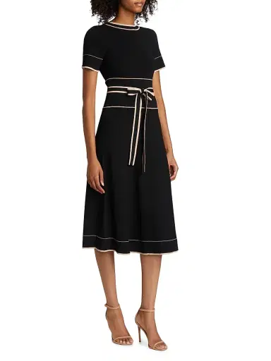 Shoshanna Women's Addison Belted Knit Dress - Pistachio Camel - Size XL | Thumbnail 2 Shoshanna Women's Addison Belted Knit Dress - Pistachio Camel - Size XL | Thumbnail 2