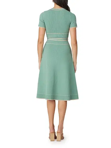 Shoshanna Women's Addison Belted Knit Dress - Pistachio Camel - Size XL | Thumbnail 4 Shoshanna Women's Addison Belted Knit Dress - Pistachio Camel - Size XL | Thumbnail 4