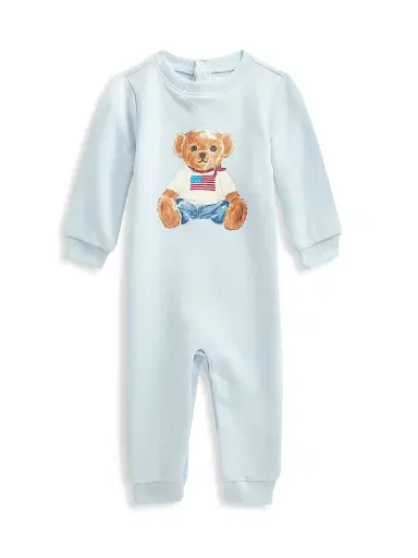 Polo Ralph Lauren Baby Boy's Polo Bear Fleece Coveralls - Beryl Blue 9 Months | Thumbnail 1 Polo Ralph Lauren Baby Boy's Polo Bear Fleece Coveralls - Beryl Blue 9 Months | Thumbnail 1