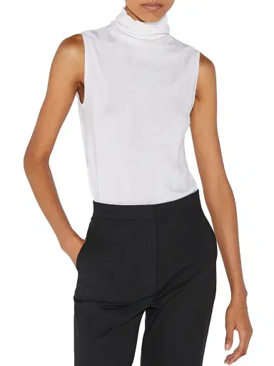 Callas Milano Women's Romy Sleeveless Turtleneck Sweater in Merino Wool Rib - | Thumbnail 2 Callas Milano Women's Romy Sleeveless Turtleneck Sweater in Merino Wool Rib - | Thumbnail 2