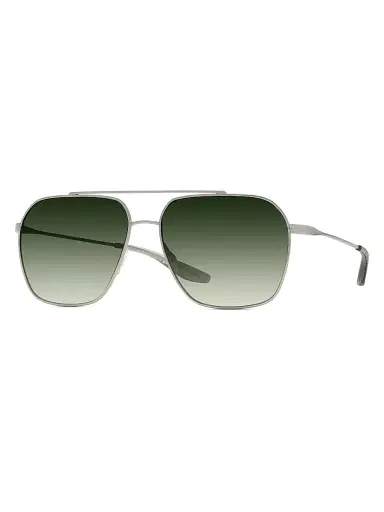 Barton Perreira Men's Rizzo 60MM Titanium Aviator Sunglasses - Platinum Green | Thumbnail 1 Barton Perreira Men's Rizzo 60MM Titanium Aviator Sunglasses - Platinum Green | Thumbnail 1