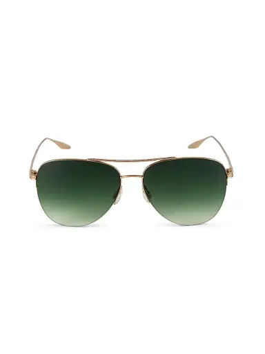 Barton Perreira Men's Core Chevalier 57MM Aviator Sunglasses - Gold Olive | Thumbnail 2 Barton Perreira Men's Core Chevalier 57MM Aviator Sunglasses - Gold Olive | Thumbnail 2