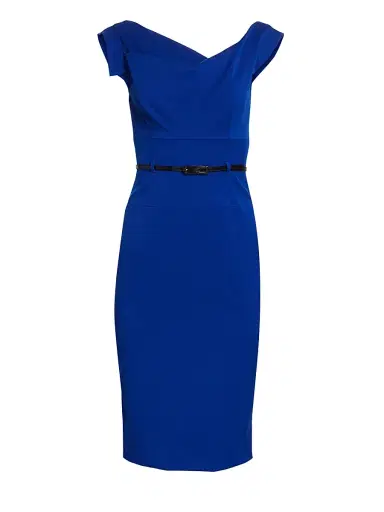 BLACK HALO Women's Jackie Belted Sheath Dress - Cobalt | Thumbnail 1 BLACK HALO Women's Jackie Belted Sheath Dress - Cobalt | Thumbnail 1