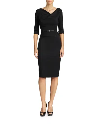 BLACK HALO Women's Jackie O Three-Quarter Sleeve Dress - Black | Thumbnail 3 BLACK HALO Women's Jackie O Three-Quarter Sleeve Dress - Black | Thumbnail 3