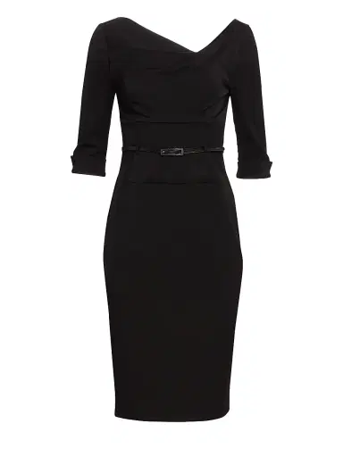BLACK HALO Women's Jackie O Three-Quarter Sleeve Dress - Black | Thumbnail 5 BLACK HALO Women's Jackie O Three-Quarter Sleeve Dress - Black | Thumbnail 5