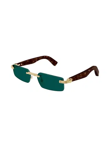 Cartier Men's Première De 55MM Rectangular Sunglasses - Gold Green | Thumbnail 1 Cartier Men's Première De 55MM Rectangular Sunglasses - Gold Green | Thumbnail 1
