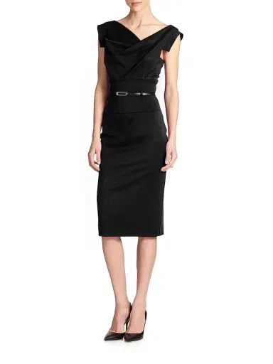 BLACK HALO Women's Jackie Belted Sheath Dress - Black - Size 14 | Thumbnail 1 BLACK HALO Women's Jackie Belted Sheath Dress - Black - Size 14 | Thumbnail 1
