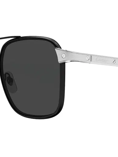 Cartier Men's Santos Light 54MM Square Sunglasses - Silver Black | Thumbnail 3 Cartier Men's Santos Light 54MM Square Sunglasses - Silver Black | Thumbnail 3
