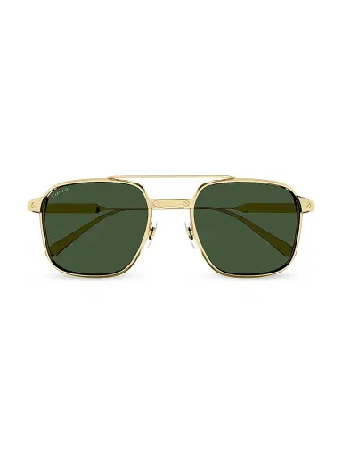 Cartier Men's Santos Light 54MM Square Sunglasses - Gold Green | Thumbnail 2 Cartier Men's Santos Light 54MM Square Sunglasses - Gold Green | Thumbnail 2