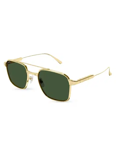 Cartier Men's Santos Light 54MM Square Sunglasses - Gold Green | Thumbnail 1 Cartier Men's Santos Light 54MM Square Sunglasses - Gold Green | Thumbnail 1