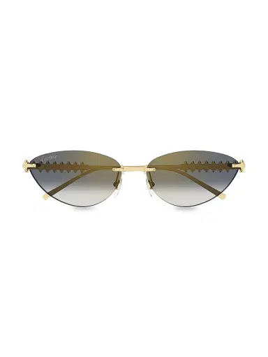 Cartier Women's Clash De 58MM Cat-Eye Sunglasses - Gold Grey | Thumbnail 2 Cartier Women's Clash De 58MM Cat-Eye Sunglasses - Gold Grey | Thumbnail 2