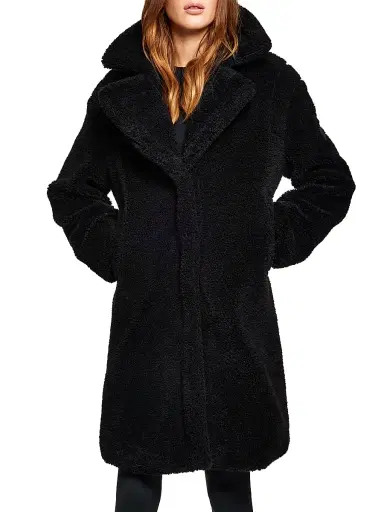 SAM. Women's Sherpa Leather-Trimmed Coat - Black | Thumbnail 1 SAM. Women's Sherpa Leather-Trimmed Coat - Black | Thumbnail 1