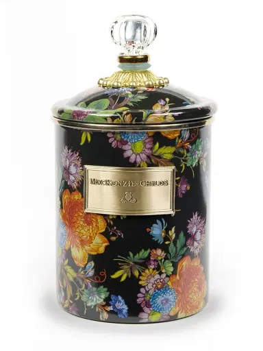 MacKenzie-Childs Flower Market Canister - Black | Thumbnail 2 MacKenzie-Childs Flower Market Canister - Black | Thumbnail 2