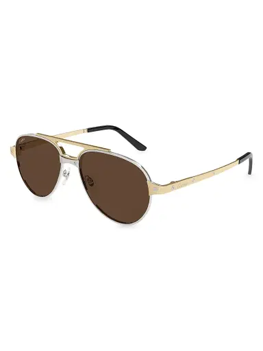 Cartier Women's Santos Evolution 59MM Pilot Sunglasses | Thumbnail 1 Cartier Women's Santos Evolution 59MM Pilot Sunglasses | Thumbnail 1