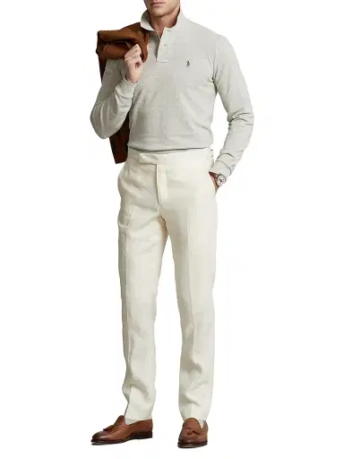 Polo Ralph Lauren Men's Linen Crease-Front Pants - Cream - Size 40 | Thumbnail 2 Polo Ralph Lauren Men's Linen Crease-Front Pants - Cream - Size 40 | Thumbnail 2
