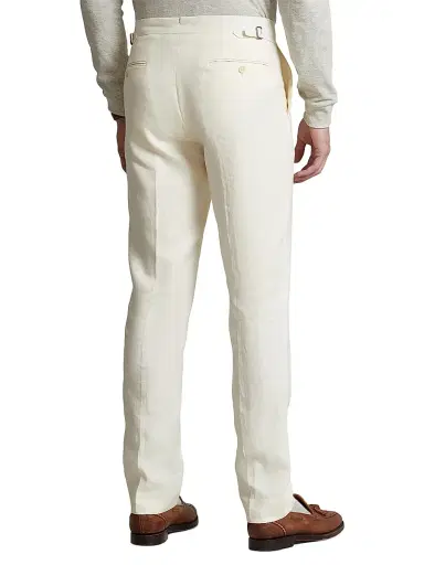 Polo Ralph Lauren Men's Linen Crease-Front Pants - Cream - Size 40 | Thumbnail 4 Polo Ralph Lauren Men's Linen Crease-Front Pants - Cream - Size 40 | Thumbnail 4