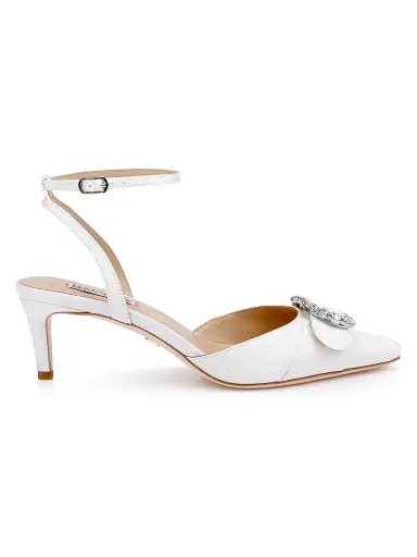 BADGLEY MISCHKA Women's Odesza 50MM Crepe Pumps - White Crepe - Size 11 | Thumbnail 1 BADGLEY MISCHKA Women's Odesza 50MM Crepe Pumps - White Crepe - Size 11 | Thumbnail 1